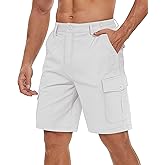 TACVASEN Men's Cargo Short 6 Pockets Comfortable Twill Cotton Elastic Waist Causal Work Shorts