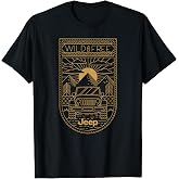 Jeep Wild &amp; Free Black T-Shirt - Classic Fit, Short Sleeve, Adult Polyester Tee