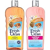 PetAg Fresh ’n Clean Scented Shampoo, Classic Fresh Scent (18 oz) + Fresh ’n Clean Scented Creme Rinse Conditioner, Classic Fresh Scent (18 oz)
