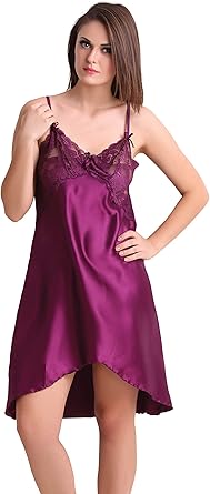 purple satin slip