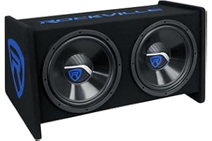 Rockville RV1212P Dual 12" 1200W Car Audio Subwoofers in Vented Enclosure, 4-Ohm, Clean Punchy Bass, 600W RMS Music Rating, Durable MDF Build, for Car Audio Systems