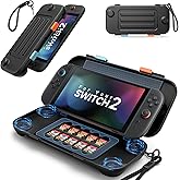 JSAUX Hard Carrying Case for Nintendo Switch 2 (2025), PC Protective Shell for Switch 2 Storage, Dustproof, Portable, Travel, Built-in 10 Game Card Slot - Black PC0126