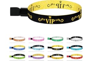 Comflora 100 Pcs VIP Cloth Event Wristband, Disposable VIP Wristbands for Events, Colored VIP Wristbands Events,for Lightweight Concert,Club Entrance Wrist Strap Party Wristband Event (Color : Black)
