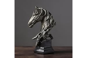 Creative Art Retro Horse Head Ornament,Resin Statue Ornaments,Abstract Style Sculptures,Living Room Dining Desk Decorations,B