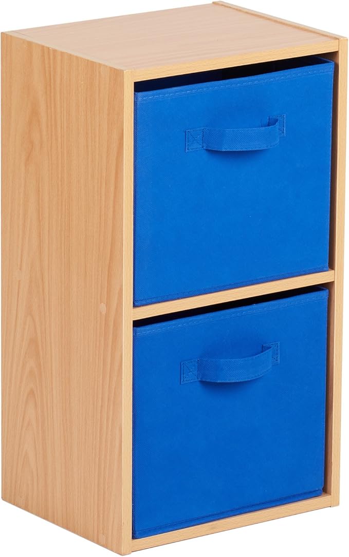 Hartleys 2 Tier Beech Cube Unit Choice of Storage Boxes Amazon.co.uk Kitchen & Home