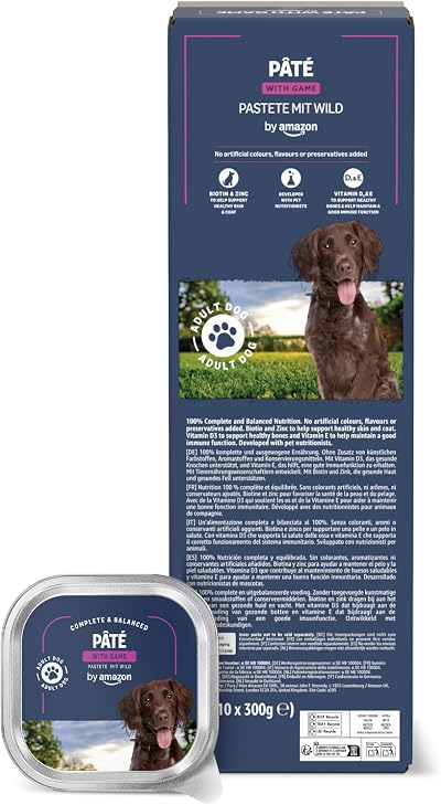 by Amazon Wet Dog Food Paté with Game 300g Pack of 10