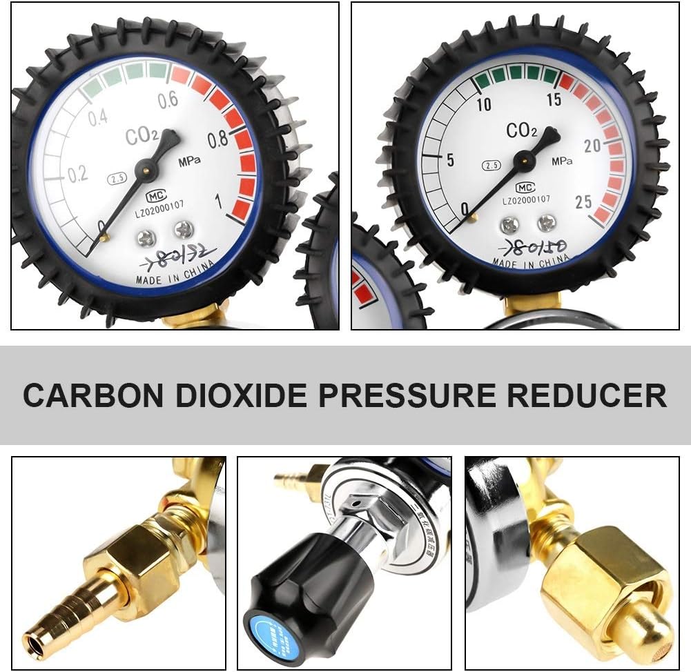 Nikou Gas Regulator- CO2 Gas Bottle Regulator Carbon Dioxide Welding Pressure Reducer G5/8 CO2 Regulator - Image 5