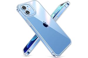 CANSHN Clear Compatible with iPhone 12 Case/iPhone 12 Pro Case [Military Drop Protection] Not Yellowing Shockproof Protective Cover Bumpers Slim Thin Phone Case 6.1 Inch