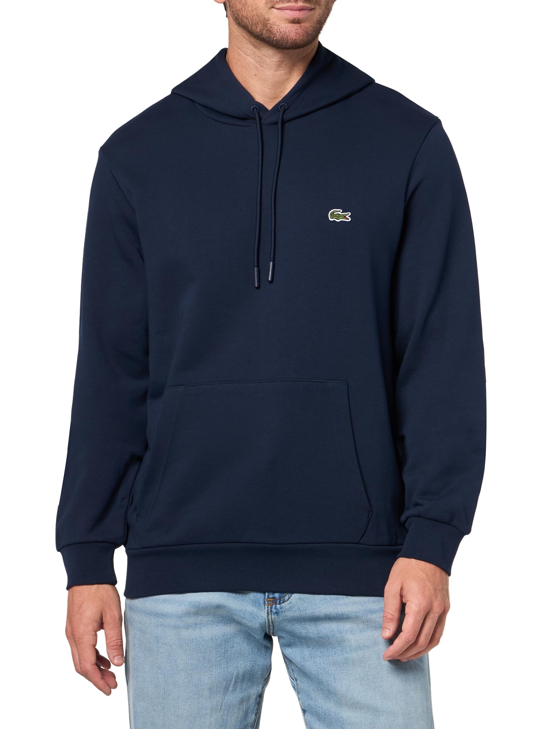 Lacoste Men’s Cotton Fleece Hoodie, Navy Blue, XX-Large