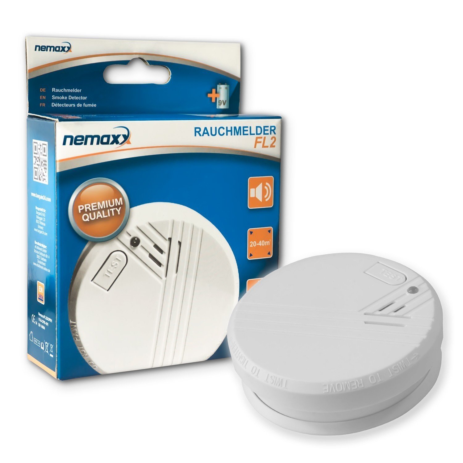 Nemaxx RM1237 20 x FL2 Smoke detectors, 20er-Set