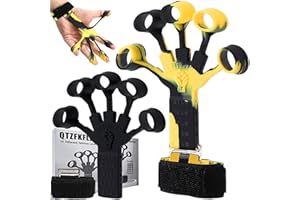 QTZFKFLHD Grip Strength Trainer with Forearm Strengthener, Hand Grip Strengthener, Hand Extension Exerciser, Stress Relief Ball and Hand Grip Strengthener for Muscle Building and Injury Recover(5 PCS)