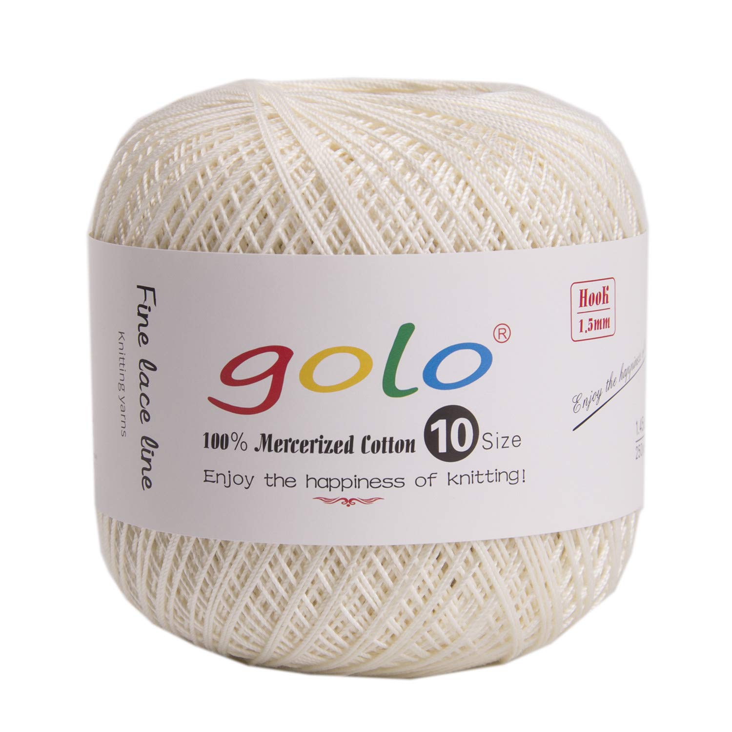 golo Crochet Thread Size 10 Yarn for Hand Knitting Crochet Yarn (Milky white-802)