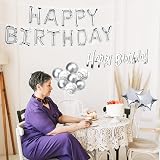 Kriovoa Silver Happy Birthday Balloons Banner Party Decorations Set view 7