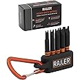 Spanner Screwdriver Bit Set - Railer 5PC S2 Steel 2" Spanner Snake Eyes Impact Driver Bit Set With A Tool Storage Bit Holder & Carabiner