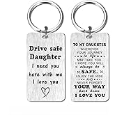CPLJW Drive Safe Keychain Gifts for Daughter - Daughter Gifts from Mom, Adult Girl Gift for Birthday Mothers Day Valentines
