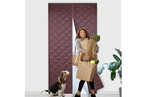 FIGERMOON Magnetic Thermal Insulated Door Curtain,Insulation Screen Door with Hands Free Automatic Closing Durable Weatherproof Oxford Material, Cool in Summer,Warm in Winter(Fit Door Size 36 x 83 Inch)