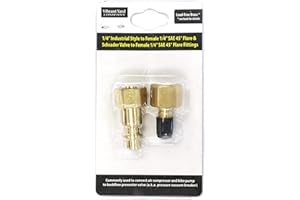 VIBRANT YARD COMPANY 1/4" Industrial Style & Schrader Valve to 1/4" SAE 45-degree Flare Fittings | Adapters to Winterize Blow Out Backflow Preventer and Pressure Vacuum Breaker (PVB) for Sprinkler System | Lead-Free Brass