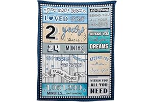 YISUMEI 2 Year Old Boy Birthday Gift, Super Soft and Warm Happy Birthday Blanket, Digital Heartwarming Sentences Creative Design Ideal Gifts for 2th, 50"x60"