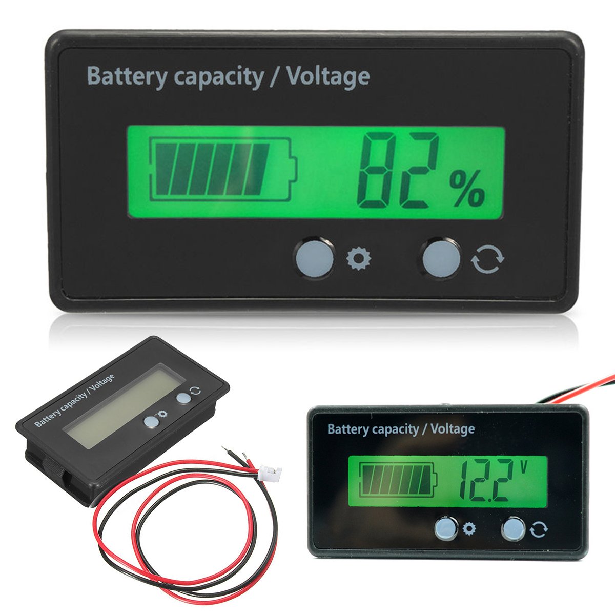 Tihebeyan LCD Display Digital Multimeter, 6-70V Multi-fuction Meter Battery Capacity Voltmeter Meter Monitor, Battery Indicator Monitor Module Electric Quantity Detector Reader for Vehicle Car