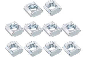 uxcell t Nuts, 60pcs - Galvanized Carbon Steel t Slot Bolts, 2020 Series M6 Hammer Head Fastener, Sliding t Nuts for Aluminum