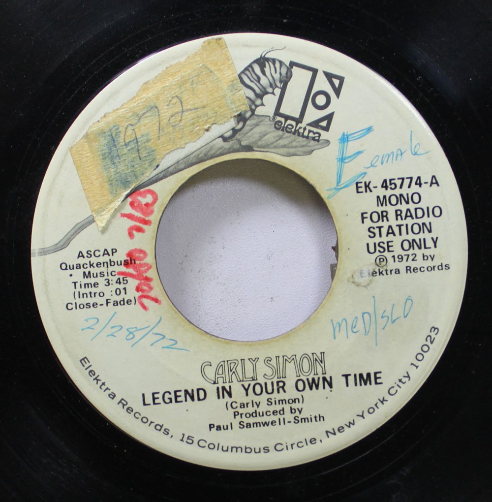 Carly Simon Carly Simon 45 RPM Legend In Your Own Time Legend In Your Own Time Amazon 