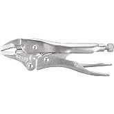 Performance Tool W30752 5 in. Curved Jaw Locking Pliers | Drop forged chrome vanadium steel. Integrated wire cutter. Triple riveted center. Knurled adjustment screw