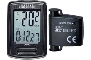 CAT EYE CATEYE Urban Wireless Bike Computer – Analog Speedometer & Odometer with Calorie Tracking, FlexTight™ Mount, Auto Start/Stop, Programmable Odometer & Easy Setup for All Bikes