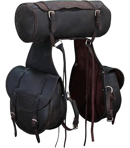Sac De Selle Western En Cuir Noir – Marque Daarkgreen, Fabrication Inde
