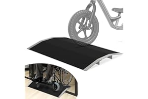 Nuvium Wheelchair Ramp 23.6" W x 15.8" L, Bridge Threshold Ramp with Detachable Supports, Non-Slip Safety Design, Made of Durable Aluminum for Doorways, Driveways, Capacity 660 lbs(23.6" / 60cm)