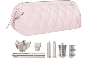 LEXEECO Hair Tools Travel Bag for Shark Flex Fusion Puffer Flexstyle Carring Case Portable Dyson Airwrap Travel Case for Shark Hair Dryer Flat Curing Iron Organizer (Pink)