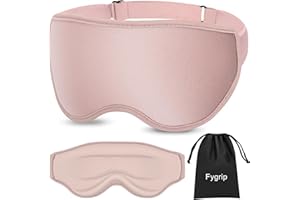 Fygrip 3D Eye Mask Sleep Mask for Men & Women, 100% Pressure-Free & Light Block-Out Eye Mask for Sleep with Easy Adjustable Strap, Night Eye Cover for Travel, Pink