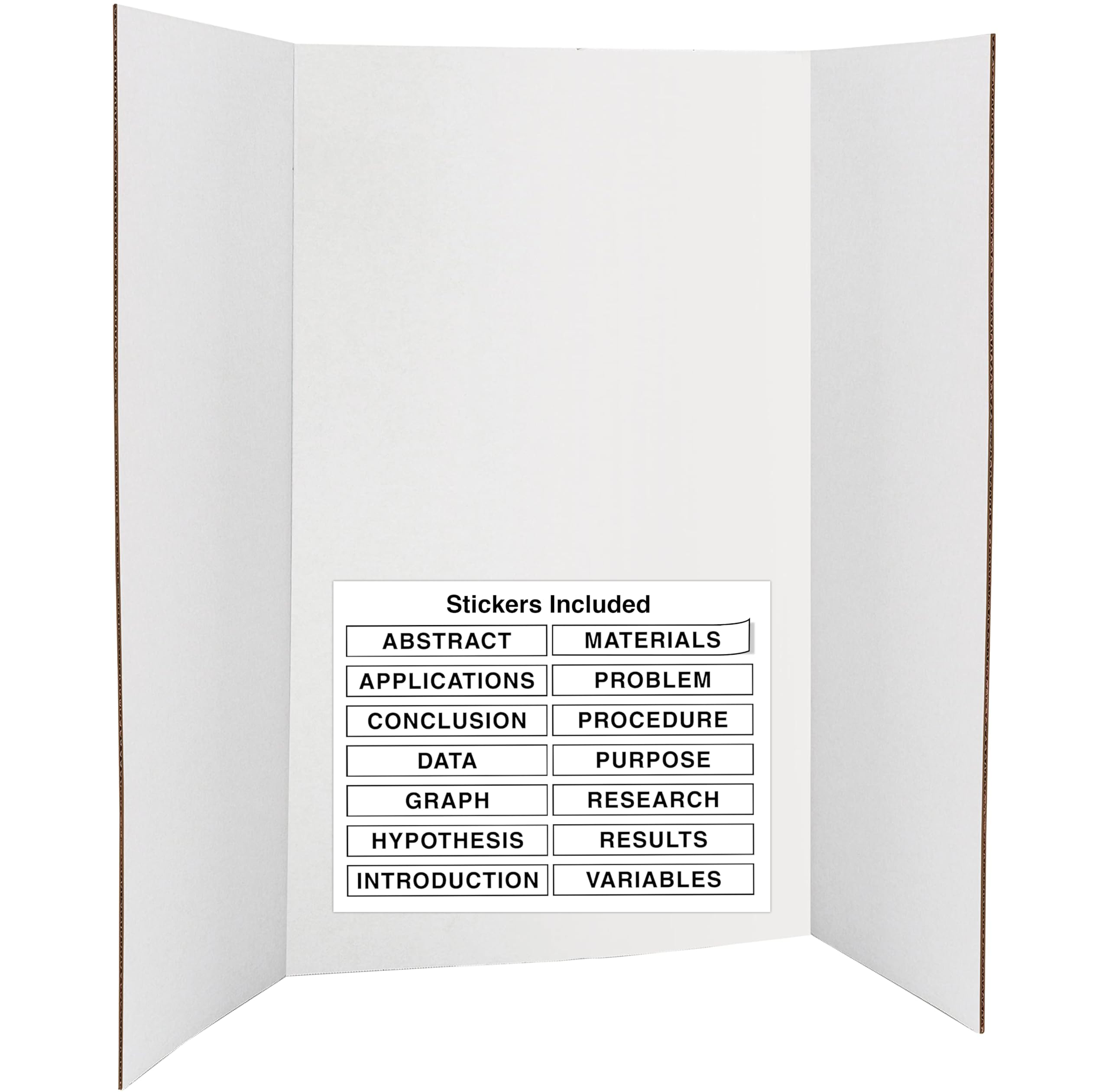 Photo 1 of White Tri-Fold Presentation Board 28" X 40" Corrugated Tabletop Display Exhibition Board Lightweight and Portable with Smooth Surface Great for school projects and business presentations - By Emraw