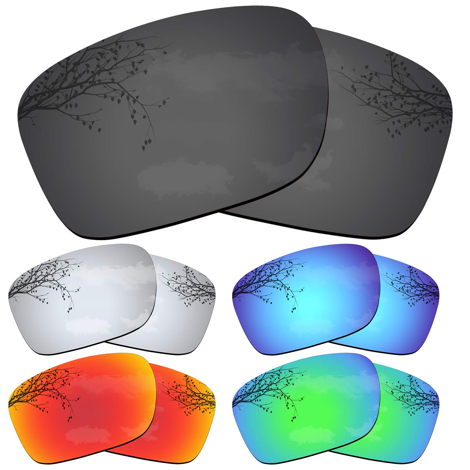 StaySoft Polarized Replacement Lenses for Oakley Holbrook Mix OO9384 Sunglasses - Solid Black + Tita