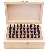 SEEKQUA 1/8-inch (3mm) Letter and Number Stamp Set, 36-Piece Carbon Steel Metal Stamp Set, alphanumeric Punching Set with Woo