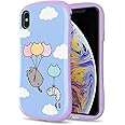 iFace x Pusheen First Class Series Case for iPhone Xs Max – Cute Shockproof Hybrid [Hard Cover + Bumper] Cell Phone Cases Accessories for Girls, Women – Blue Sky Balloon