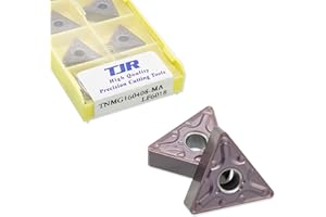 TJR® 10-Pack TNMG331 / TNMG160408-MA LF6018 Indexable Carbide Lathe Inserts for CNC & Standard Lathes – Precision Machining for Stainless Steel, Steel, Cast Iron & More