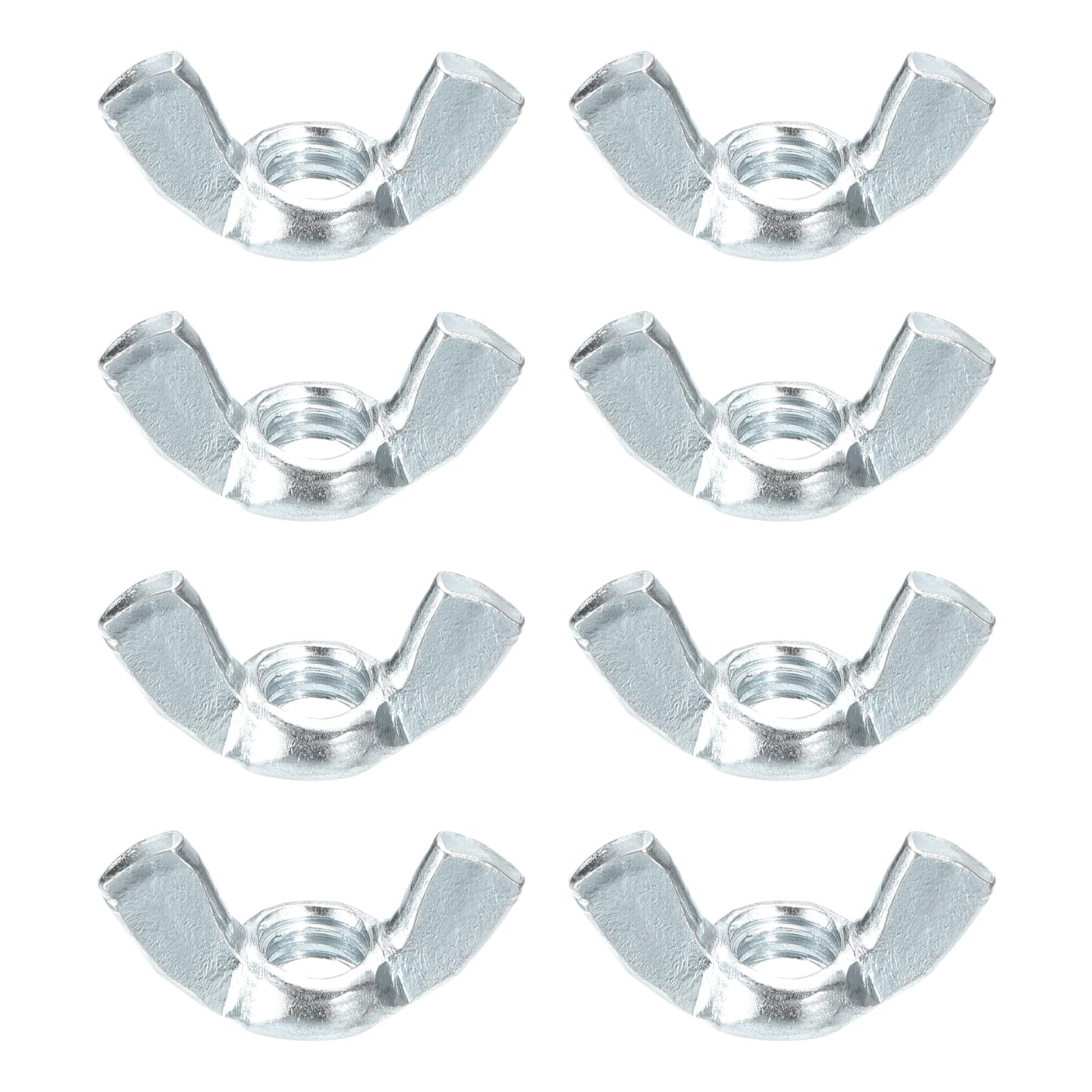 Photo 1 of uxcell 5/16"-24 Wing Nut 8 Pcs, Carbon Steel Butterfly Wing Nuts Fasteners Parts Hand Twist Tighten Wing Nuts for Machinery Electronic Equipment DIY, White