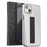 ENCASED Finger Loop Case Designed for iPhone 14 Plus Case with Hand Strap Phone Holder (Screen Protector Included) - Crystal Clear
