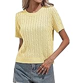 MINTLIMIT Women's Short Sleeve Sweater Tops Lightweight Pullover Shirts 2025 Spring Summer Trendy Casual Blouses
