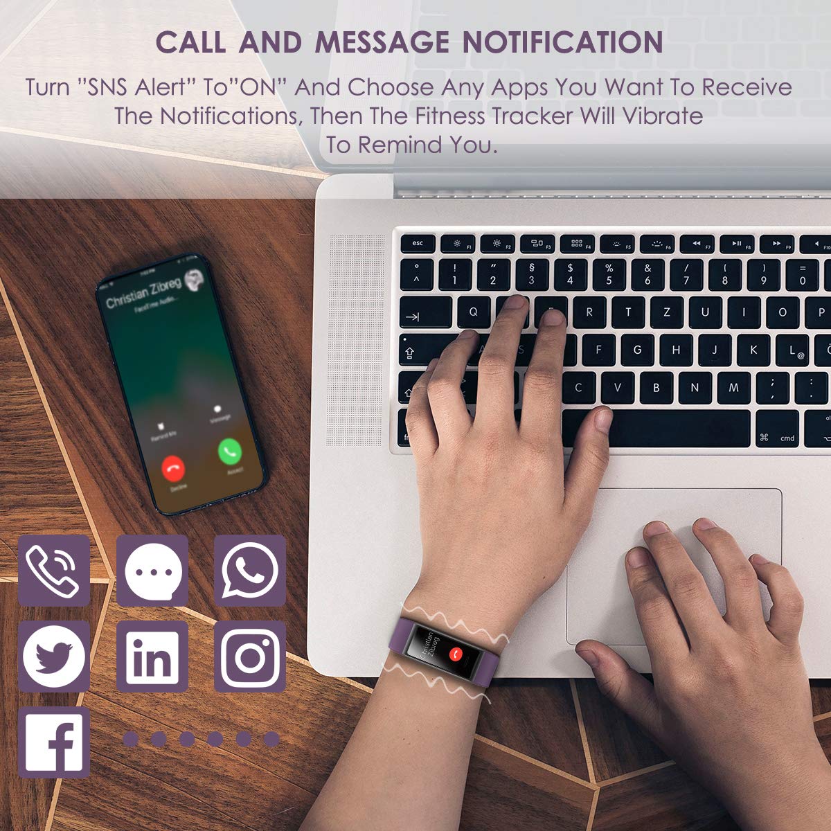 CHEREEKI Fitness Tracker, Orologio Fitness Bluetooth Impermeabile IP68 Uomo Donna con Cardiofrequenzimetro, Contapassi con Calorie, e Cronometro per iPhone Android (Viola)