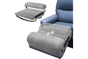 Recliner Leg Rest Cushion, Adjustable Wedge & Semi-Cylinder Foot Pillow with Straps, Removable Foot Rest Extender to Elevate 