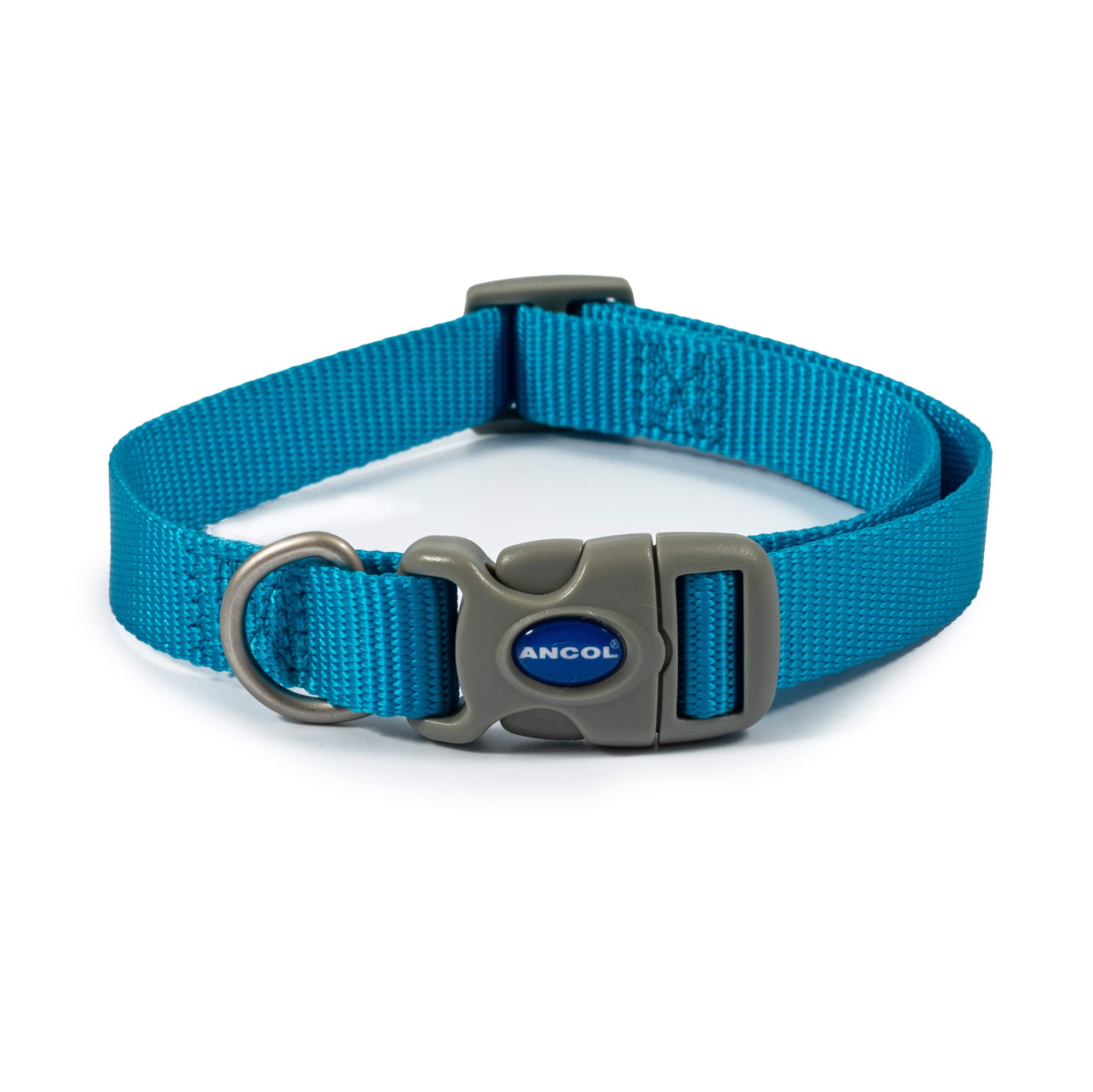 Ancol Viva Quick Fit Adjustable Dog Collar - Blue - Durable Weatherproof Poly Weave Pet Neckband - 30-50 cm Size 2-5