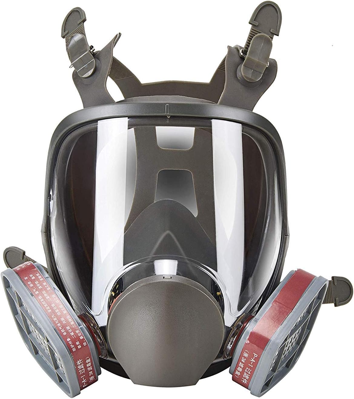 Organic Vapor Full Face Respirator Safety Mask With Visor Protection For Construction Painting Cleaning Formaldehyde polish (6000 Full face mask+1 Pair 3# Filter)