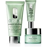 Clinique Redness Solutions Redness Regimen Skincare Set | Soothing Cleanser, 2.5 Fl Oz | Daily Relief Cream, 1 Fl Oz | Daily Protective Base Broad Spectrum SPF 15, 0.5 Fl Oz