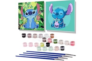 askkqtx 2 Pack Paint by Number for Kids,Easy Paint by Numbers for Kids Ages 8-12,DIY Acrylic Oil Painting Kits for Home Wall Decor and Gifts-8x8inch（with Wooden Frame）.