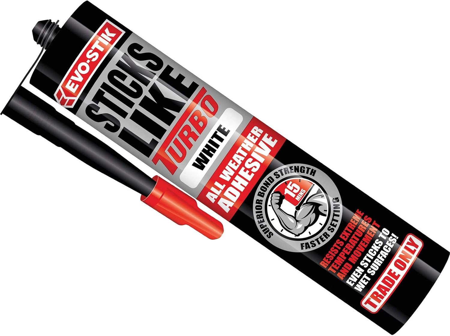 EVO-STIK Sticks Like Turbo Adhesive White - 290ml - All Weather - Fast Setting - Extreme Temperature & Movement Resistant - Image 3