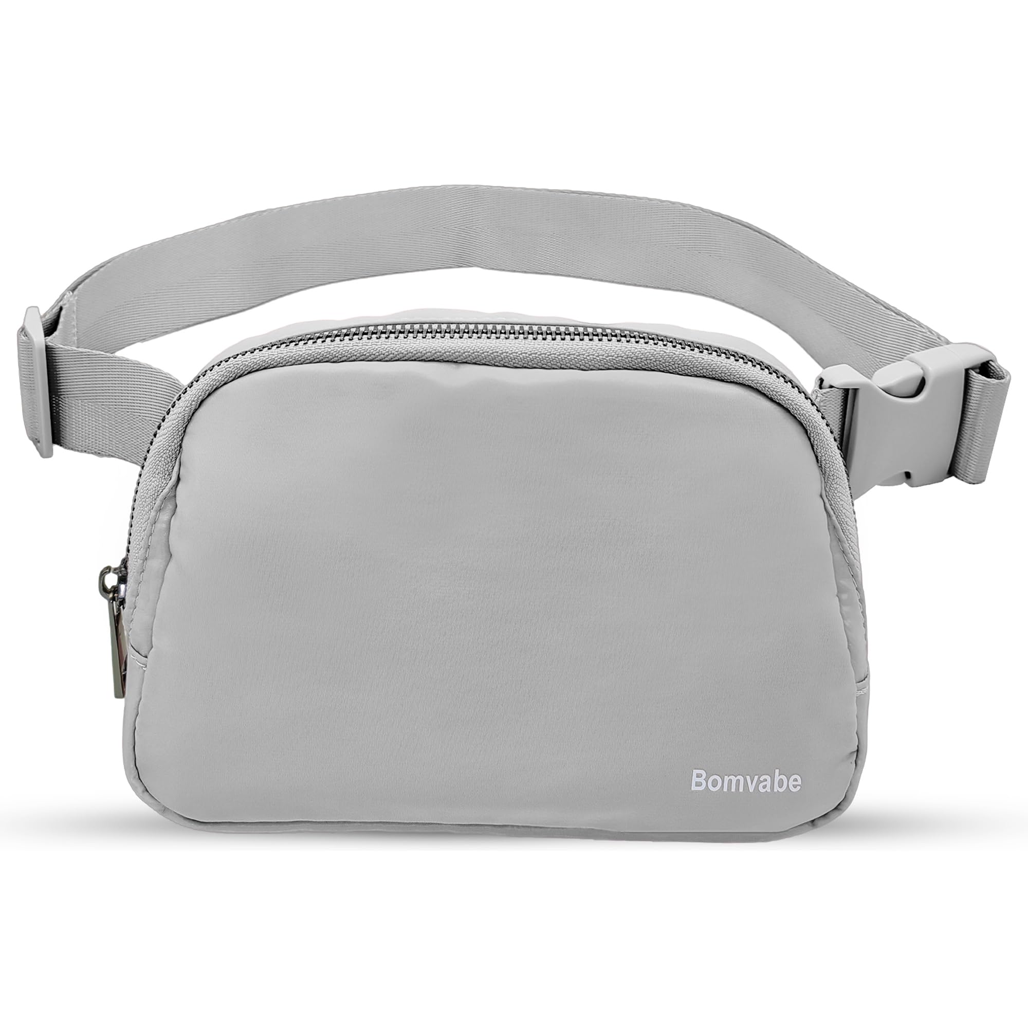Bomvabe Fanny Pack for Women Teens Girls, 1L Everywhere Belt Bag with Adjustable Strap 32"to 51", Small Bum Bag for Ladies with Multi Pockets, Crossbody Bag Lightweight for Travel Sport Running, Grey