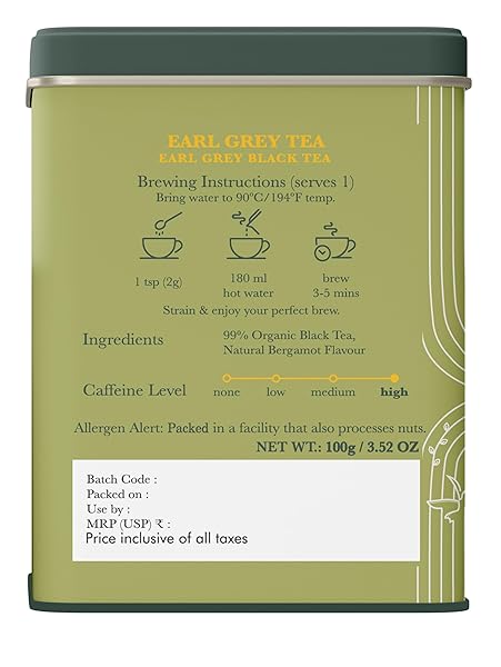 LUXMI ESTATES GARO HILLS EARL GREY TEA 100GM TIN | CERTIFIED ORGANIC BLACK TEA