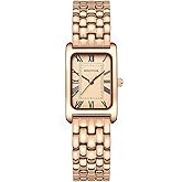 HOLSTOUR Gold Watches for Women Vintage Bracelet Roman Dial Rectangular Case Gold Watch Waterproof with Tools