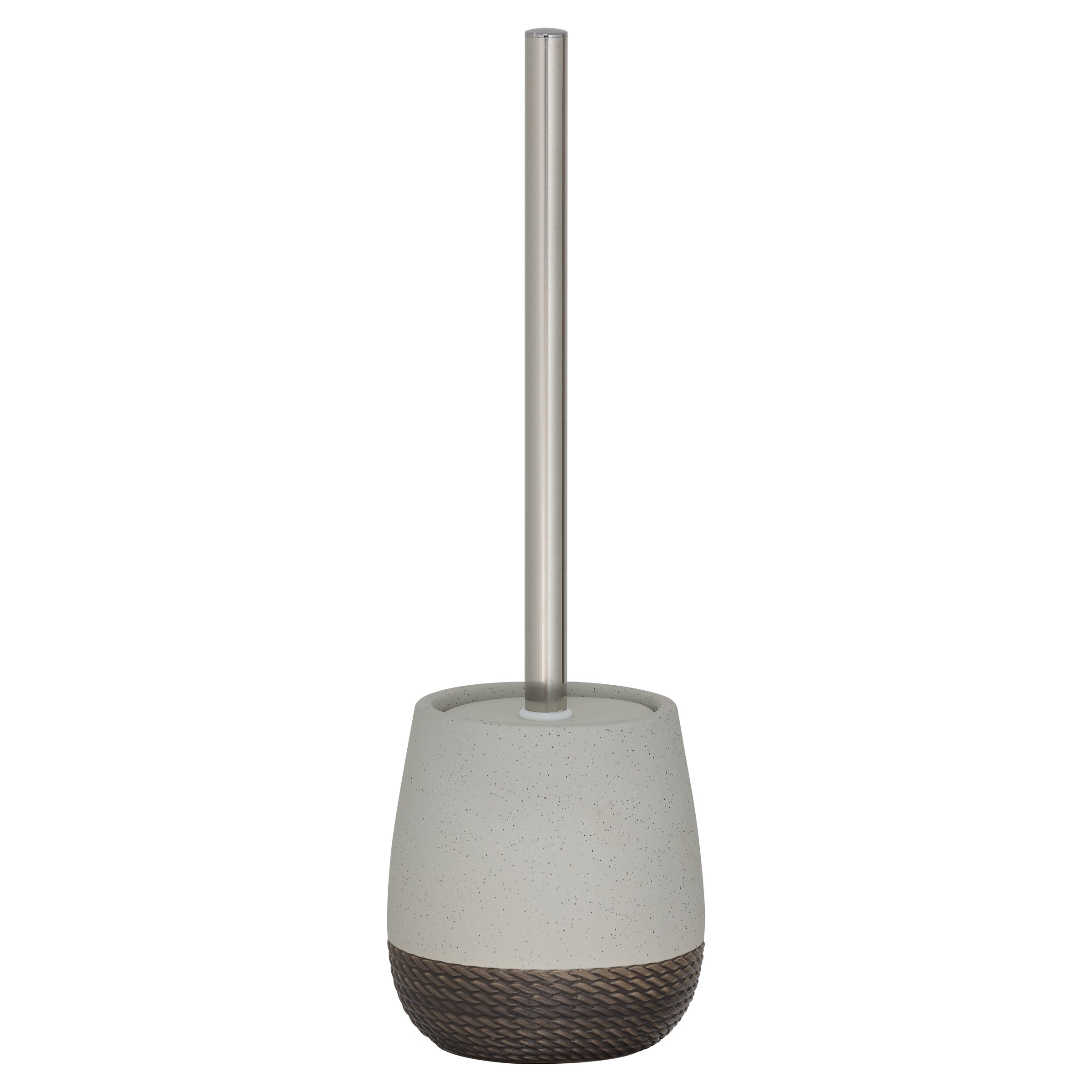 Sealskin Braid Toilet Brush and Holder, Ceramic, Light Grey, 11.5 x 26 x 11.5 cm